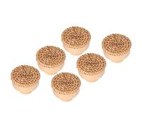 OEBUAFI 6 Pomos de Madera Tejidos de Ratán para Gabinete, Pomos Redondos Fáciles de Instalar para Muebles de Cocina, Dormitorio, Tiradores de Cajón Hechos a Mano, de Puerta, Diseño Liso para Seguridad