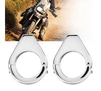 OEBUAFI Abrazadera de Horquilla de Reubicación de SeñAl de Giro de Aleación de Aluminio Resistente con Alta Confiabilidad para Aficionados Al Bricolaje de Motocicletas (Plata electrochapada)