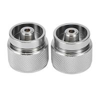 OEBUAFI Adaptador de Válvula de Carga de Gas Convertidor de Tanques Planos de Acero Inoxidable Resistente Al Desgaste para Estufa de Camping Al Aire Libre 2 Piezas para Acampar y Viajar