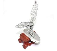 OEBUAFI Adorno Delantero del Coche, Insignia del capó del Emblema del Coche de Aleación de Zinc con Base y Tornillo, para Decoración de Vehículos, 8,5x8,5 Cm, Blanco Plateado (como se Muestra)