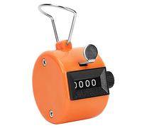 OEBUAFI Berm Contador de Cuentas Manual Conveniente Contador de Mano Reiniciable Accesorios Deportivos de 4 Dígitos Amarillo Rosa/Eventos de Auditorio (Orange)