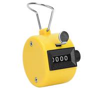 OEBUAFI Berm Contador de Cuentas Manual Conveniente Contador de Mano Reiniciable Accesorios Deportivos de 4 Dígitos Amarillo Rosa/Eventos de Auditorio (Yellow)