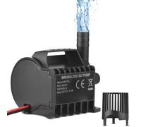 OEBUAFI Bomba de Fuente Pequeña Eléctrica de 500 L/H con Elevación Máxima de 4,9 Pies, Bomba de Agua Sumergible Silenciosa de 12 V para Acuario, Estanque de Jardín y Pecera, Material ABS (QR75E)