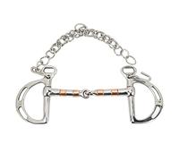 OEBUAFI Broca de Caballo de Cobre y Acero Inoxidable con Cadena para Boca de Caballo de 125mm Que Previene Mordidas
