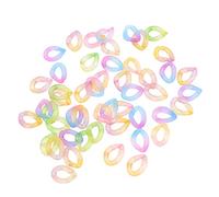 OEBUAFI Cadena de Eslabones de Anillo Acrílico para Hacer Joyas, Hebilla de Cadena Desmontable para Niños, Aprender a Contar, 50 Piezas (transparente de dos colores)
