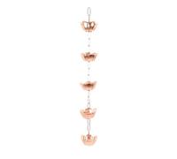 OEBUAFI Cadena de Lluvia Colgante de Cobre 1m, Diseño de Copa Floral, Instalación Fácil Alternativa a Bajantes con Construcción Resistente a la Intemperie y Anticorrosiva para (En Forma de Flor)
