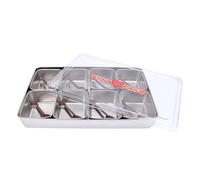 OEBUAFI Caja de Condimentos, Servidor de Condimentos Refrigerados de 8 Rejillas con Bandejas Extraíbles y Fondo Antideslizante, para Accesorios de Barra, Frutas, Especias, (Estilo de acero inoxidable)