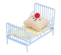 OEBUAFI Cama Miniatura 1:12 Patrón Lindo Estructura Metálica Juego de