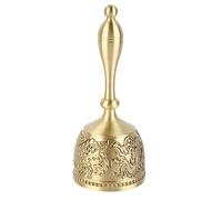 OEBUAFI Campana de Llamada Manual Retro, Diseño Elegante, Sonido de Timbre Claro para Eventos, Uso Familiar y Escolar, Hecha de Latón Puro de 4,7 Pulgadas