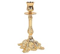 OEBUAFI Candelero de Metal con Talla Ornamentada Vintage, 4,1 X 8,1 | Hierro Engrosado, Colector de Cera a Prueba de Goteo, Base Ancha Estable, para Centro de Mesa de Boda, Mesa de Cena,
