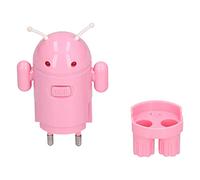 OEBUAFI Cargador USB Universal Robot Forma Rosa Portátil con Protección de Sobrecorriente y Sobretemperatura para MP3 MP4 PDA Móviles