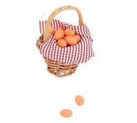 OEBUAFI Cesta de bambú para Casa de Muñecas con Huevos de Resina en Miniatura, Marco de Huevo de Pato Realista, Material Resistente y Duradero, Adecuado para Varios Estilos (Huevo)