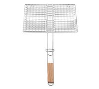 OEBUAFI Cesta para Parrilla de Barbacoa, Cesta para Parrilla de Pescado de Acero Cromado a Prueba de Herrumbre con con Cerradura para Cocinar Al Aire Libre, Asar Hamburguesas,