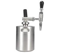 OEBUAFI Cold Brew Barril de Acero Inoxidable con Efecto Nitrógeno, Sabor Suave, para Senderismo y Picnic, Plata (2L)