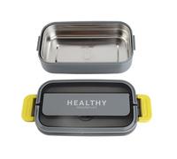 OEBUAFI Contenedor de Alimentos Box 316 Acero Inoxidable 700 Ml A Prueba de Fugas Apto para Microondas con Compartimentos Separados para el Trabajo de Oficina Escolar (GREY)