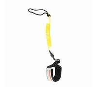 OEBUAFI Correa de Pierna Enrollada para Tabla de Surf con PUño Ajustable en el Tobillo, Longitud Elástica Duradera de 5 Pies para Tabla de Remo, Adecuada para Surfear, Color Negro//Amarillo, PU