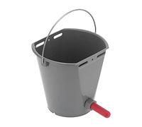 OEBUAFI Cubo de Alimentación con 2 Tetinas, Barril de Alimentación de Leche, Plástico Seguro de Calidad Alimentaria, Resistente, Duradero, Gris, 8L para Granjas y Cría de Animales (para bovinos)