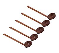 OEBUAFI Cucharas de Madera de Concha de Tortuga Japonesa Duraderas Pulidas a Mano para Uso en Cocina para 5 Piezas (Color de pintura antiguo con agujeros.)