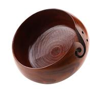 OEBUAFI Cuenco de Hilo de Madera Natural, Diseño en Espiral Hecho a Mano para Tejer Ganchillo, Cuenco Artesanal Portátil para Decoración del Hogar