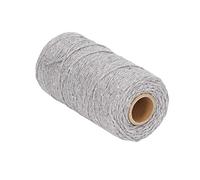 OEBUAFI Cuerda de macramé de Algodón de 2mm, Materiales de para Decoraciones de Boda, álbumes de Recortes, Cordón de Algodón para Amantes del Bricolaje, 1 Unidad (GREY)