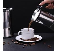 OEBUAFI de Acero Inoxidable para Fogón, Cocina de Gas y Eléctrica con Válvula Antigoteo, café Italiano Intenso y Rico (200ML)