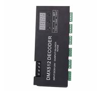 OEBUAFI Decodificador de 24 Canales, Controlador LED DMX512 con Pantalla Digital y Salida de Señal PWM, para Iluminación de Escenarios y Proyectos de Decoración LED para Exteriores