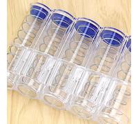 OEBUAFI Dispensador de Cambiador de Monedas, Tubos de Almacenamiento de Monedas de Gran Capacidad Apilables de Múltiples Capas con Diseño de Empuje hacia Arriba con Resorte de Metal, (Transparente)