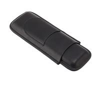 OEBUAFI Estuche para Puros de Piel Sintética con 2 Dedos, Soporte de Viaje de Tacto Suave de Primera Calidad con Bolsillo Frontal para Cortador, Tecnología de Costura Elegante, Regalo (Black)