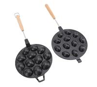 OEBUAFI Fabricante con Forma de Galleta de Nuez, 12 Agujeros, Antiadherente, para Hornear Postres en Casa, Aleación de Aluminio, 16,1 Pulgadas (BLACK)