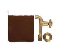 OEBUAFI Grifo de Latón Vintage, Grifo de Fregadero de Cocina de una Sola Manija Montado en la Pared de Latón Macizo con Válvula Central de para Fregona de Baño y Piscina (de piscina fregona