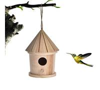 OEBUAFI Guarida de Pájaros de Madera, Jaula de Madera Salvaje para Decoración Al Aire Libre, Proporciona un Lugar de Descanso Protegido para Pájaros, Tamaño 14x10 Cm (Colores Variados)