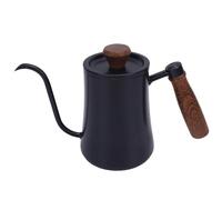 OEBUAFI Hervidor de café, Manual de Acero Inoxidable de 600 Ml con Boquilla Larga y Estrecha y de Madera, para Acampar en Casa (BLACK)