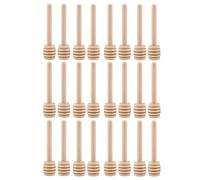 OEBUAFI Juego de 24 Palitos de Madera para Rociar Miel de 3 Pulgadas con Ranuras para Jarabe de Miel, Chocolate y Caramelo