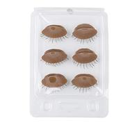 OEBUAFI Juego de 3 Pares de Párpados de Silicona con Pestañas de Fibra Química para Injerto, Ideal para Principiantes y Expertos, Fácil de Usar, para Entrenamiento de Extensión de Pestañas (BROWN)