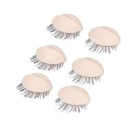 OEBUAFI Juego de 3 Pares de Párpados de Silicona con Pestañas de Fibra Química para Injerto, Ideal para Principiantes y Expertos, Fácil de Usar, para Entrenamiento de Extensión de Pestañas (PINK)