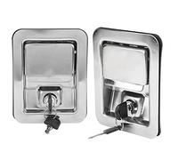 OEBUAFI Juego de Cerradura con Manija de Acero Inoxidable de Alta Resistencia para Grupos Electrógenos Diésel, Pestillo de Paleta Antiperforación