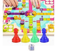 OEBUAFI Juego de Dados y Peones de Piezas de Ajedrez de Plástico Duradero para Juegos de Mesa, Accesorios Adecuados para Todas Las Edades