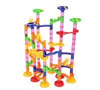 OEBUAFI Juego de Juguetes de Ladrillos de Camino Colorido con Bolas Rodantes para el Tiempo de Juego de Aprendizaje del Desarrollo de los Niños 33,8 * 45 Cm (105PCS (678-7))