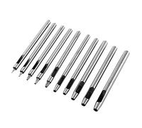 OEBUAFI Juego de Punzones Huecos de Aleación de Acero de 10 Piezas, Herramienta Perforadora de Cuero de 0,5 Mm a 5 Mm, para Cinturones Artesanales de Cuero, Bolsos, Chaquetas