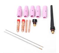 OEBUAFI Kit Confiable de Consumibles de Antorcha de Soldadura TIG Mejores Propiedades de Encendido 1,6 Mm 2,4 Mm para Antorcha 17/18/26 para Piezas de Soldador (13 piezas)