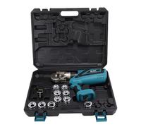 OEBUAFI Kit de Crimpadora Hidráulica Eléctrica Recargable de 60KN con Cabezal Giratorio 360° y Luces LED para Crimpar Cables de Cobre y Aluminio