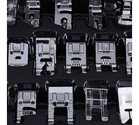 OEBUAFI Kit de Piezas para Máquina de Coser con 42 Prensatelas Diferentes, Proyectos de Costura Domésticos, Incluye Pie para Flecos, Carpeta Al Bies Ajustable, Prensatelas para Ojales