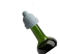 OEBUAFI Lindo Tapón de Vino en Forma de Gorro, Sellador de Silicona para Bebidas y Condimentos, 1 Pieza (BLUE)