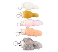 OEBUAFI Llavero con Forma de Animal Vivo, 5 uds., Llavero Esponjoso Portátil para Ocasiones Importantes, Regalo para Niñas