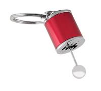 OEBUAFI Llavero con Palanca de Cambios, Llavero con Perilla de Manual de Metal Pulido, 6 Velocidades con Palanca de Cambios Móvil Inversa, Diseño Compacto con (rojo)