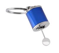 OEBUAFI Llavero con Palanca de Cambios, Llavero con Perilla de Manual de Metal Pulido, 6 Velocidades con Palanca de Cambios Móvil Inversa, Diseño Compacto con (BLUE)