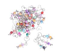 OEBUAFI Llavero Decorativo con Alas de ángel con Cuentas de Colores, 30 Piezas para Fiesta, Colgante de Llave de Metal para Llave y Habitación, Aleación de Zinc y Material de Hierro