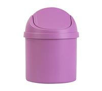 OEBUAFI Mini Bote de Basura de Escritorio, Diseño Compacto de PP Resistente con Tapa Bien Pensada para el Hogar, Cocina, Escritorio, Dormitorio, Sala de Estar (Violeta)