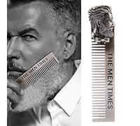 OEBUAFI Mini Peine para Barba de Acero Inoxidable con Forma de Caballero, Herramienta para Cepillar el Cabello Liso, Peine para Bigote Portátil para Hombres y Mujeres, único y Moderno