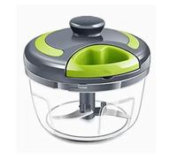 OEBUAFI Mini Picadora Manual de Ajo, Picadora de Mano Portátil con Cuchilla de Repuesto para Cocina, ABS de Grado Alimenticio, Color Gris